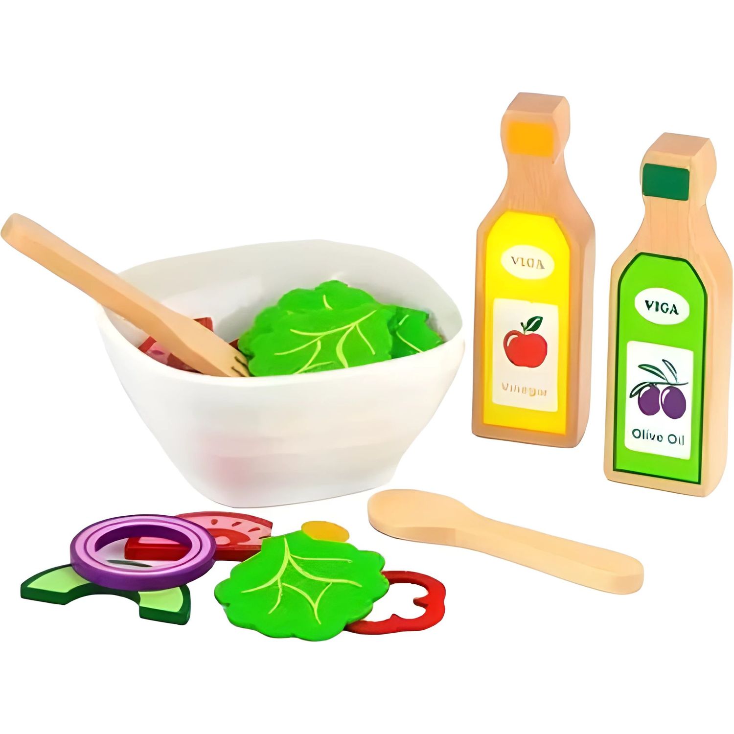 Іграшкові продукти Viga Toys Набір для салату з дерева (51605) - фото 1