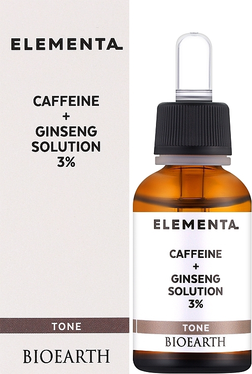 Сироватка для обличчя Bioearth Elementa Tone Caffeine + Ginseng Solution 3% 15 мл - фото 2