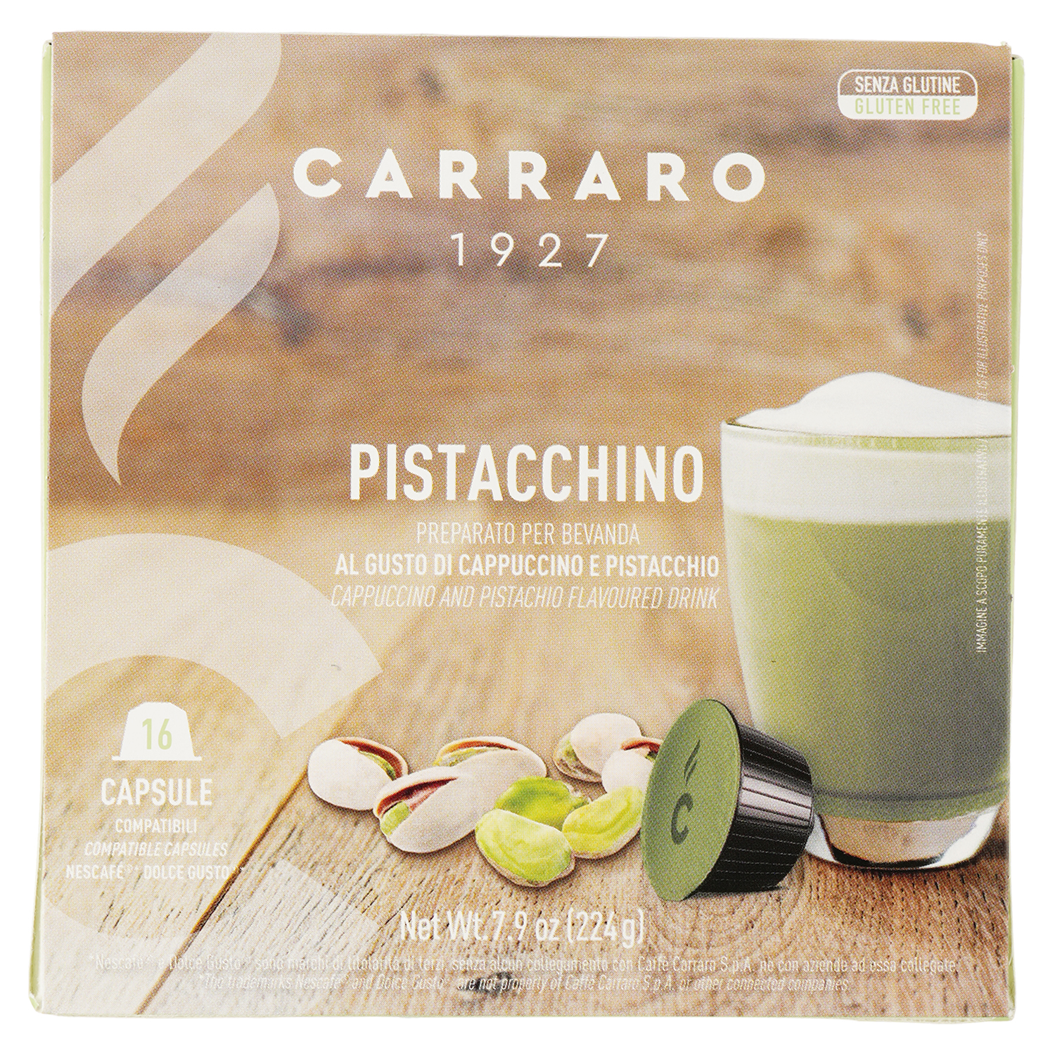 Кава в капсулах Carraro Dolce Gusto Pistacchino, 16 капсул - фото 1