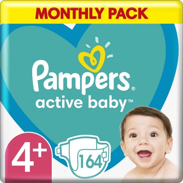 Підгузки Pampers Active Baby 4+ (10-15 кг), 164 шт. - фото 1