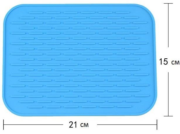 Силиконовый коврик для сушки посуды Supretto, голубой (4874-0001) - фото 2