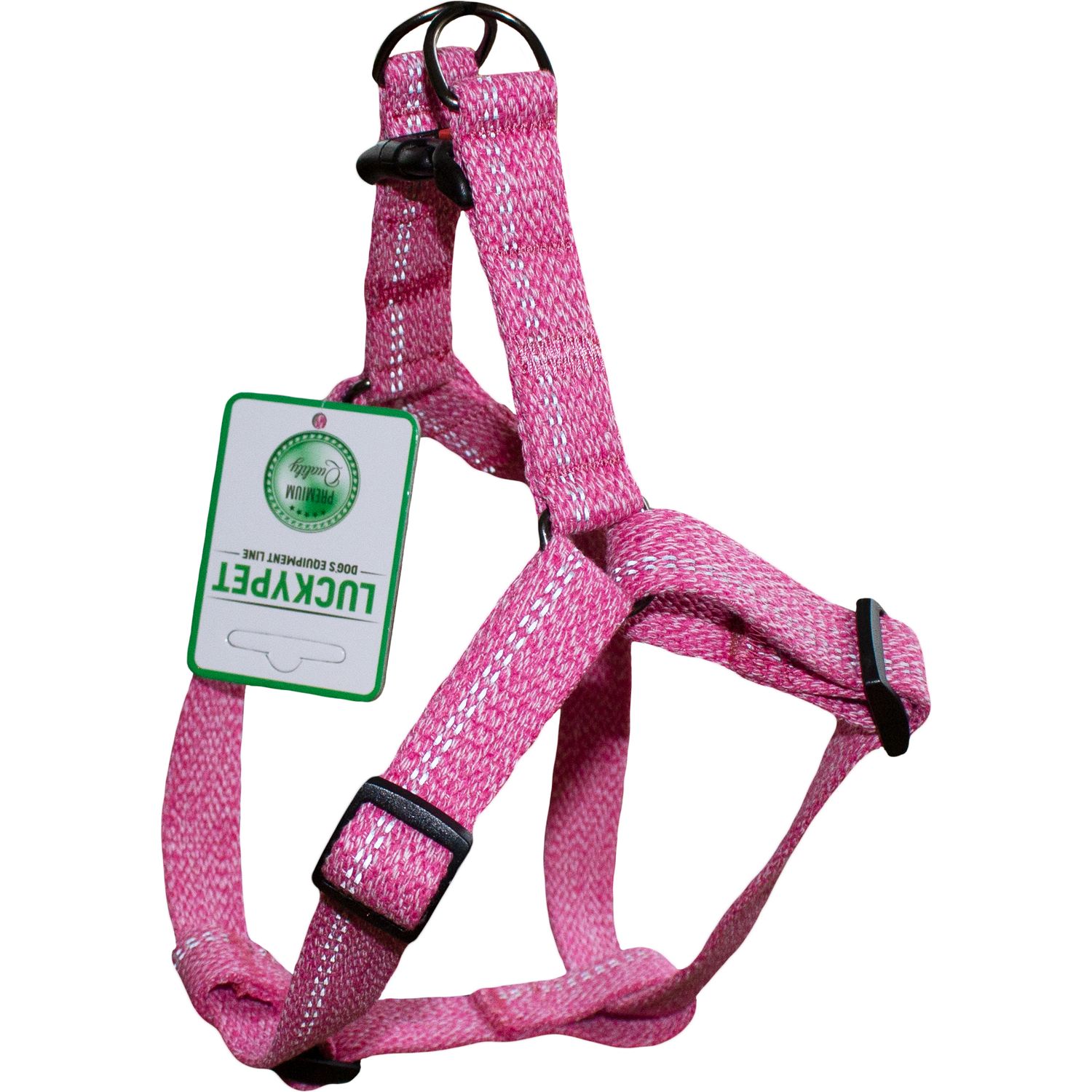 Шлея Lucky Pet Melange, прошита, з фастексом, світловідбивна, 40-54х2 см, рожева - фото 1