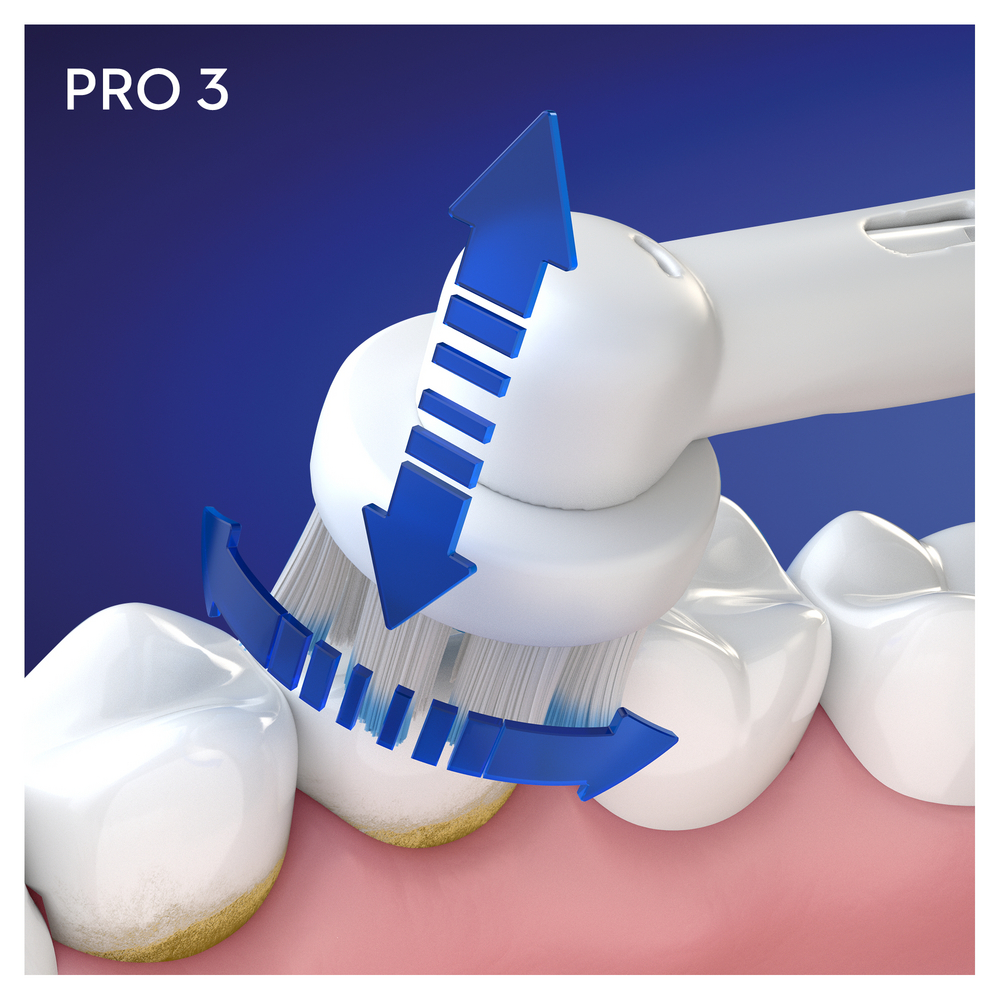 Электрическая зубная щетка Oral-B Pro 3 3500 Sensitive Clean + футляр белая - фото 5