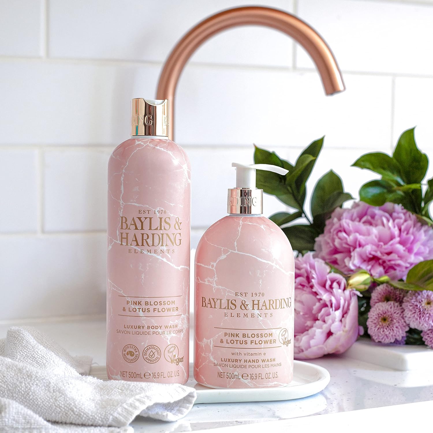 Гель для душу Baylis & Harding Elements Pink Blossom & Lotus Flower 500 мл - фото 5