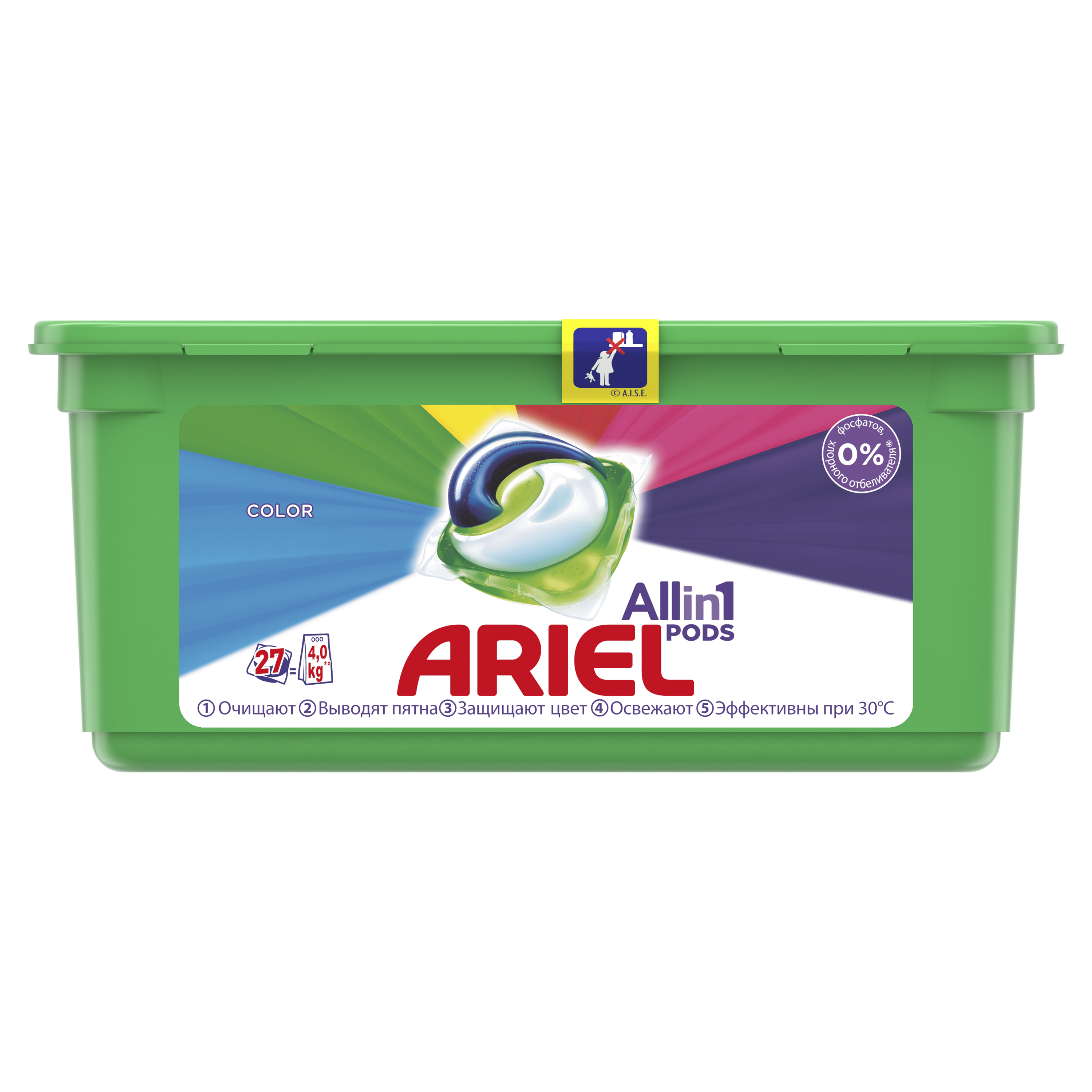 Капсули для прання Ariel Pods Все-в-1 Color, 27 шт. - фото 1
