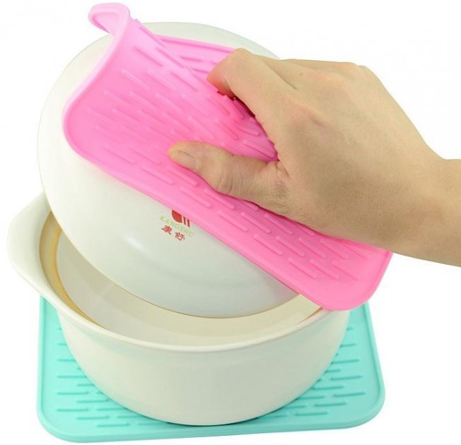 Силиконовый коврик для сушки посуды Supretto, розовый (4874-0006) - фото 5