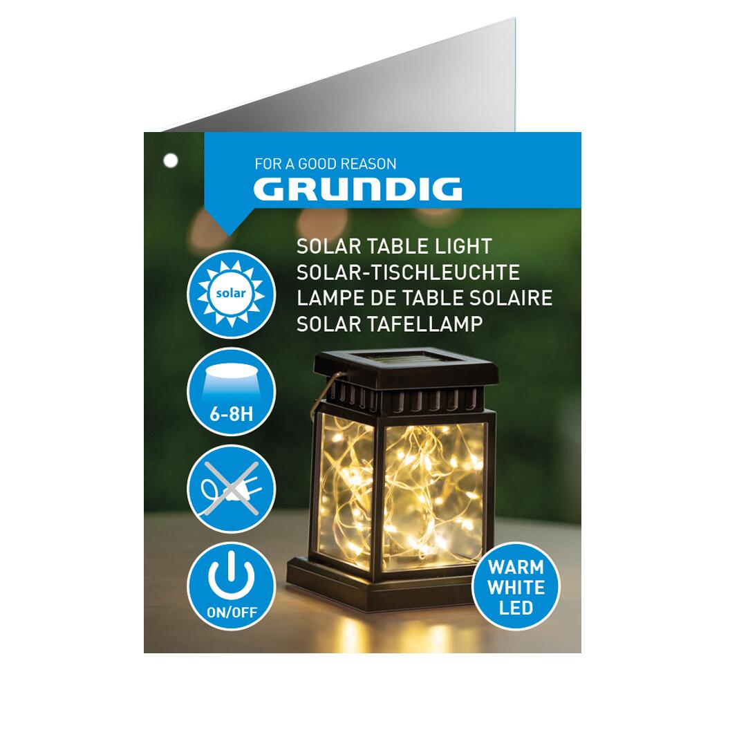 Садовый светильник Grundig на солнечной батарее 8.8x8.8x12.5 см в ассортименте - фото 4