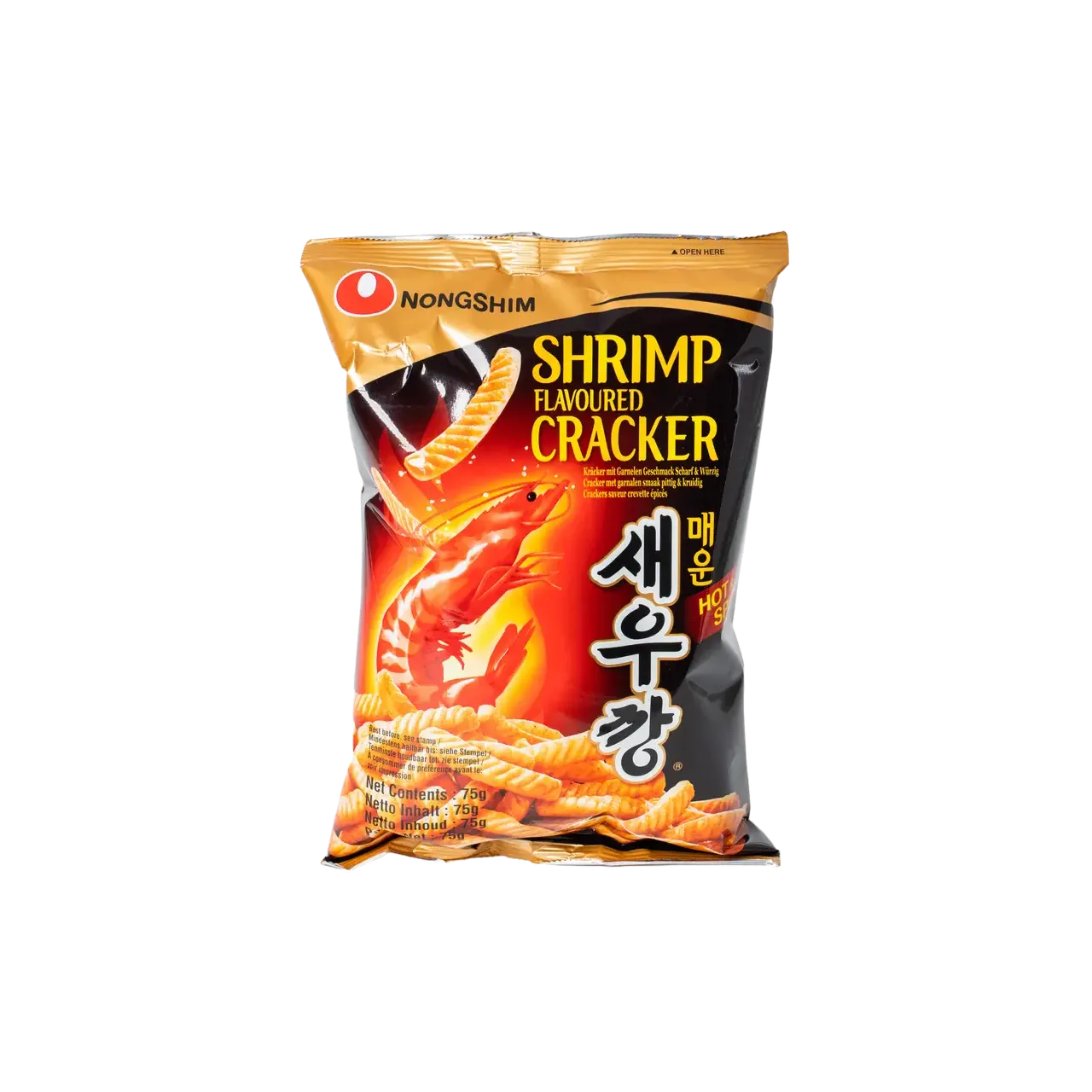 Крекер креветочный острый Nongshim Hot &amp Spicy 75 г - фото 1