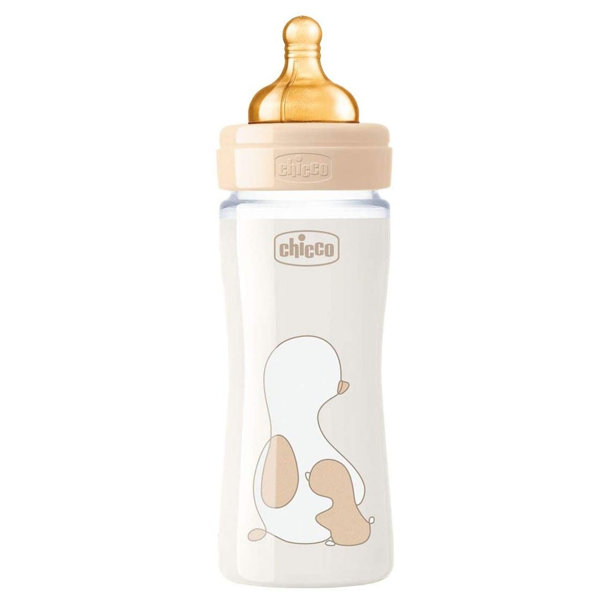 Бутылочка для кормления Chicco Original Touch, с латексной соской, 240 мл, бежевый (27720.30) - фото 1