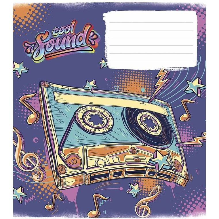 Зошит загальний Школярик Genius Cool sound у лінію 24 аркушів 25 шт ...