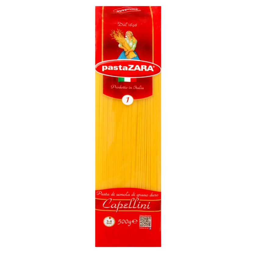 Вироби макаронні Pasta Zara Паста Капеліні, 500 г (36063) - фото 1