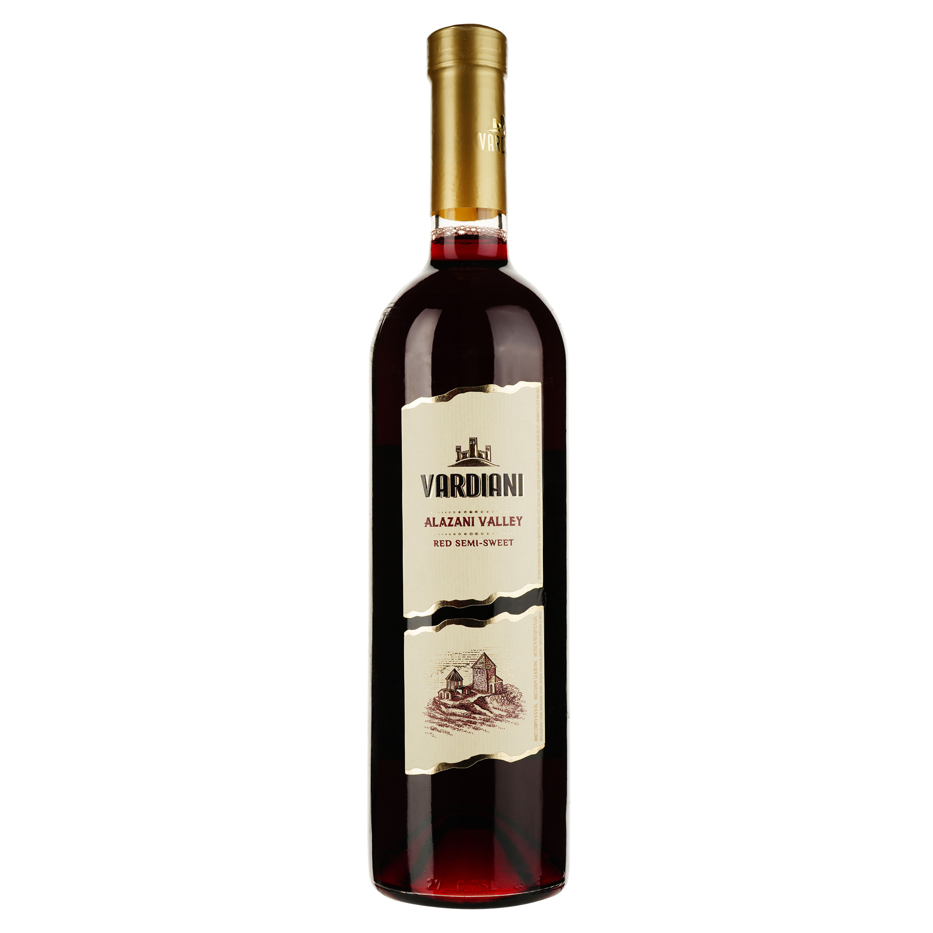 Вино Vardiani Алазанська долина, червоне, напівсолодке, 9-13%, 0,75 л (663332) - фото 1