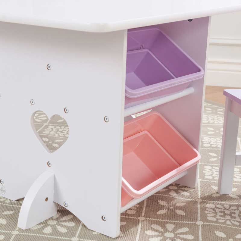 Дитячий стіл з ящиками і двома стільцями KidKraft Heart Table & Chair Set, рожевий (26913) - фото 5