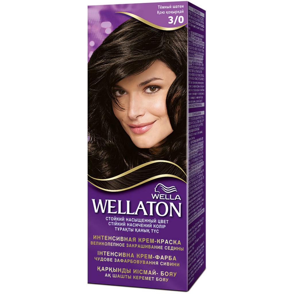 Стойкая крем-краска для волос Wellaton, оттенок 3/0 (тёмный шатен), 110 мл - фото 1