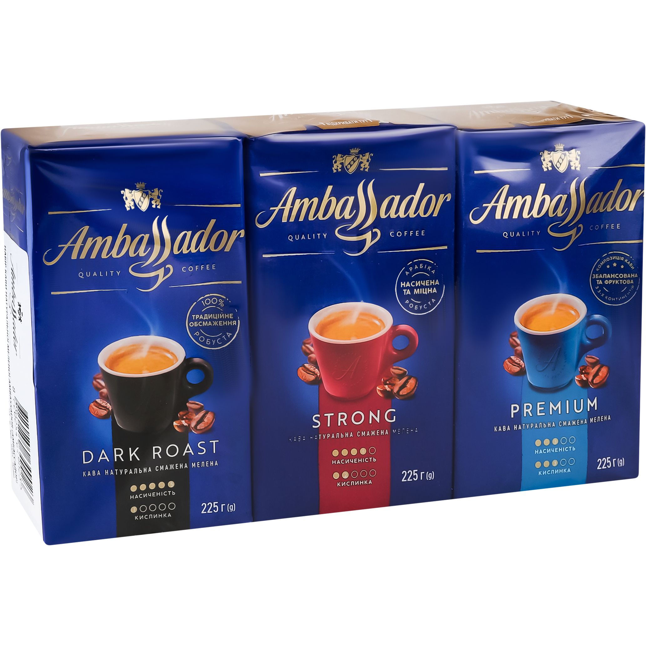 Набір кави Ambassador Dark Roast + Strong + Premium мелена 675 г - фото 3