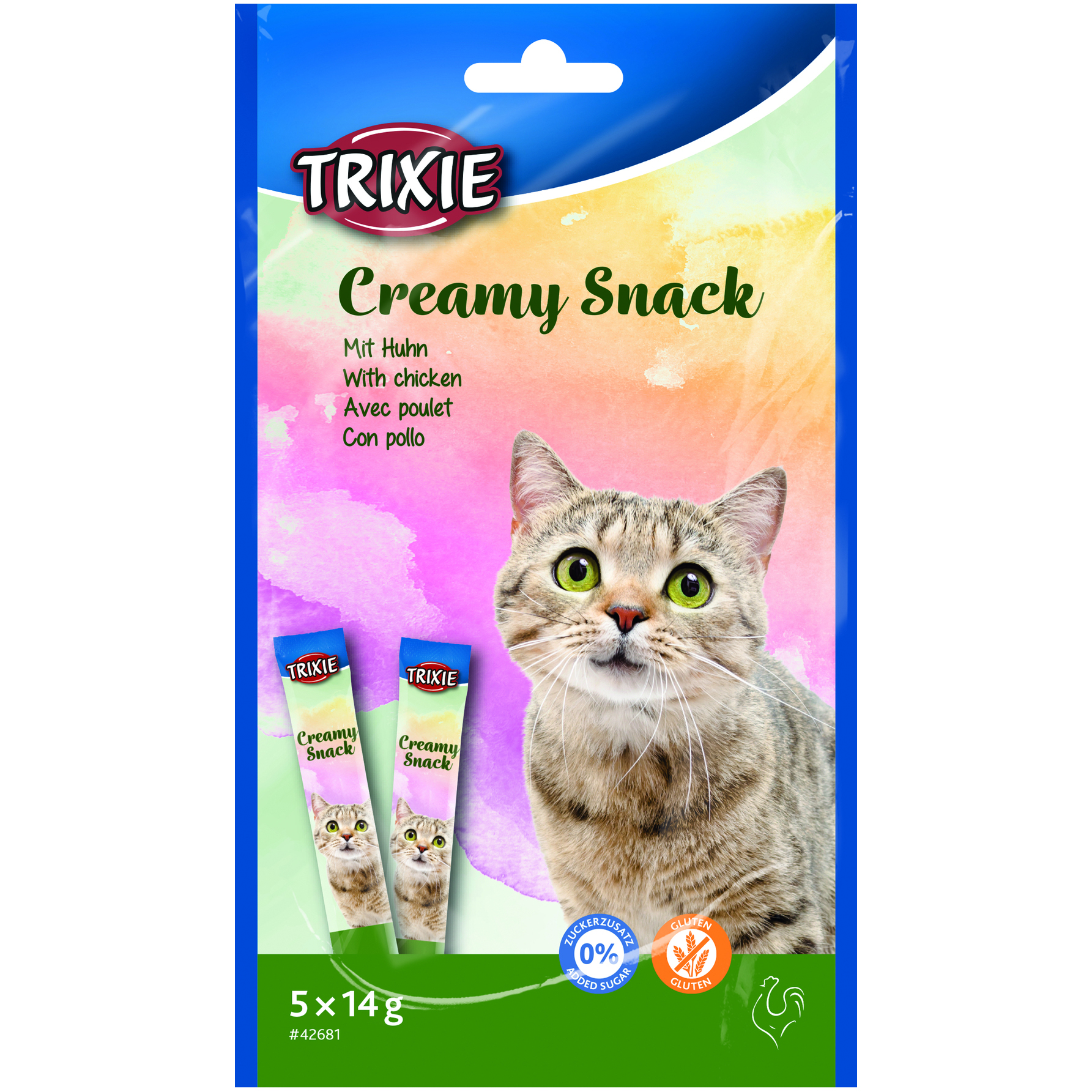 Лакомство для кошек Trixie Creamy Snacks Курица 5 шт. по 14 г - фото 1