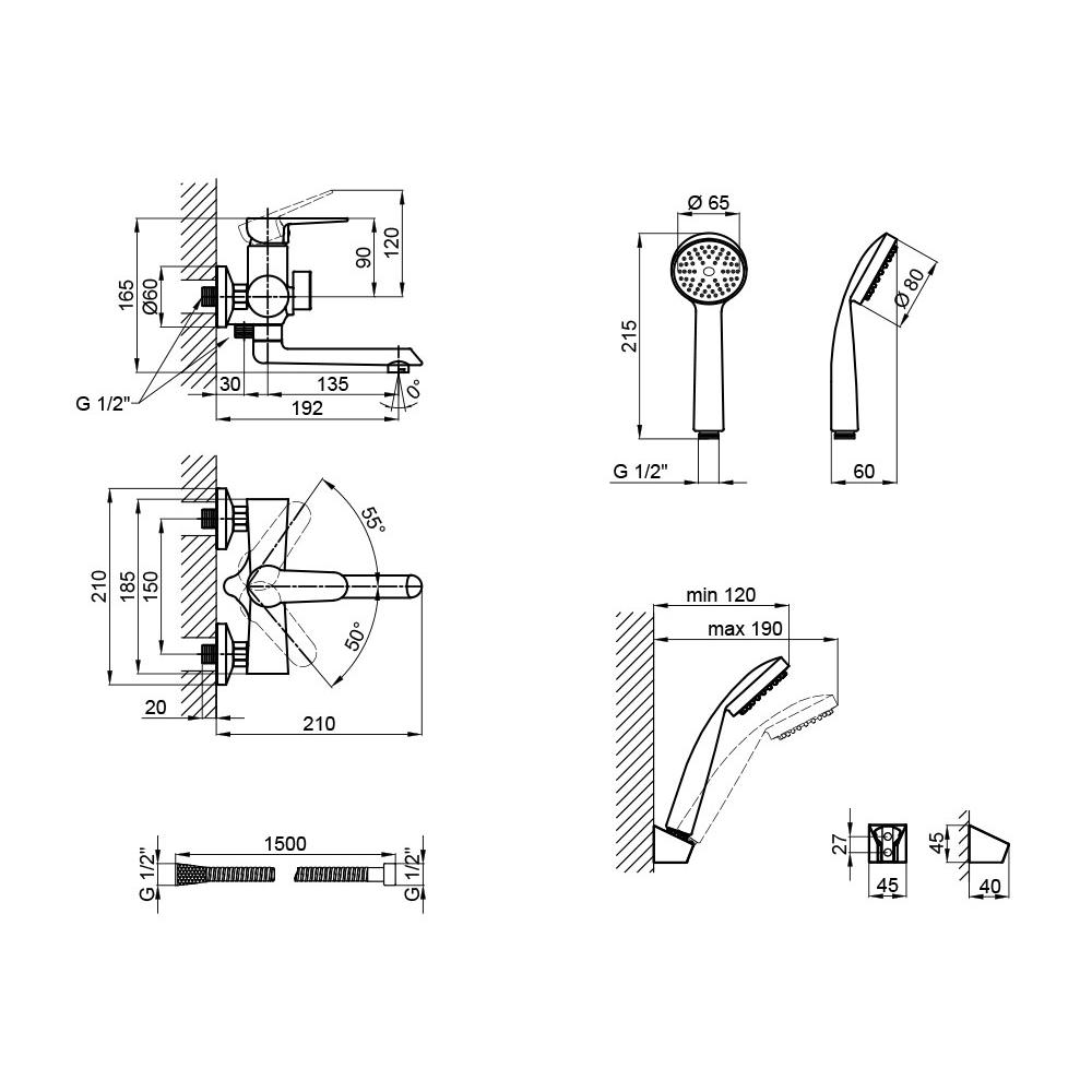 Змішувач для ванни Lidz B(LA 14 43 006-1 New (LDNIC006BLA35180) - фото 2