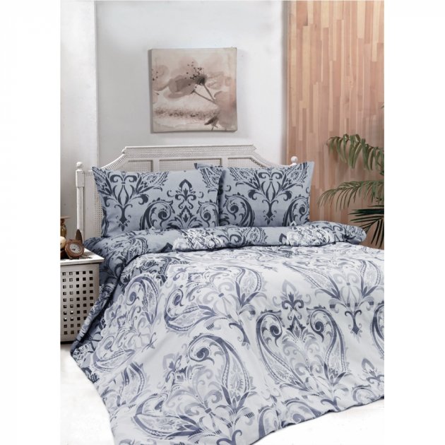 Комплект постельного белья Iris Home Ranforce Castle, ранфорс, евростандарт, серый (svt-2000022279048) - фото 1