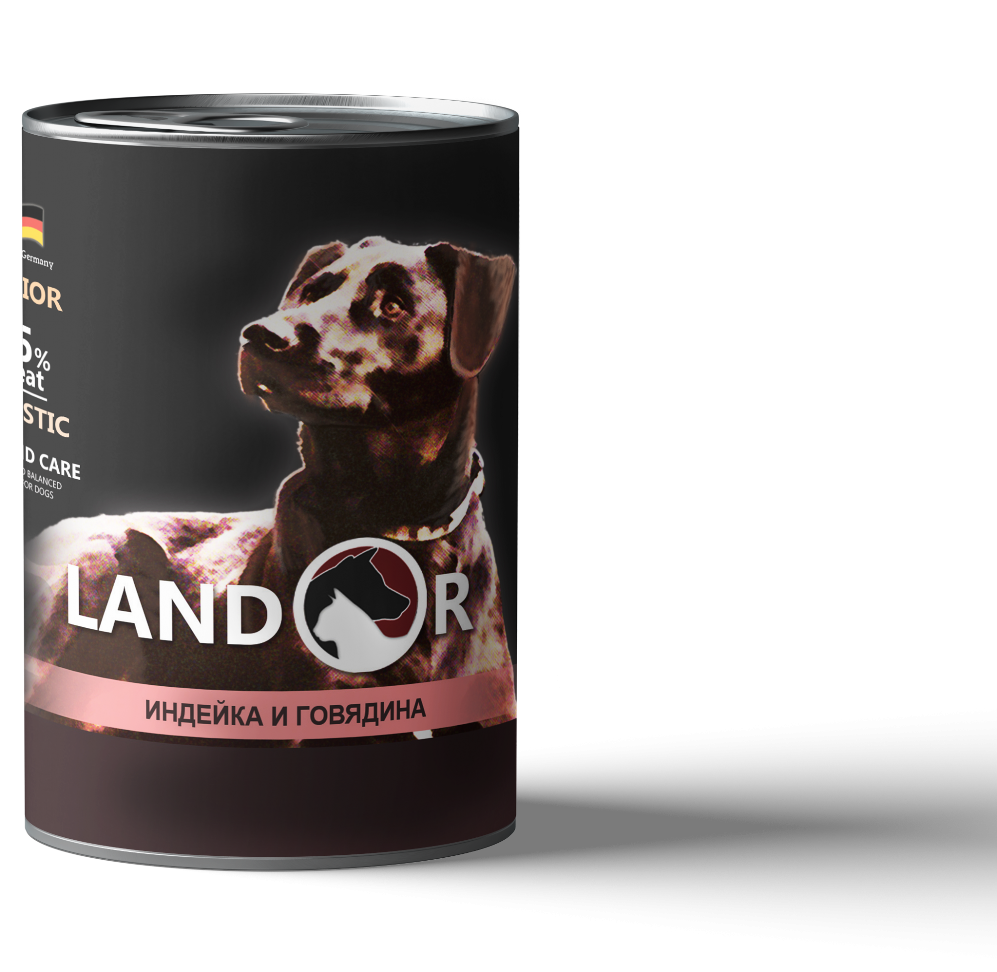 Влажный корм для щенков Landor, индейка с говядиной, 400 г - фото 1