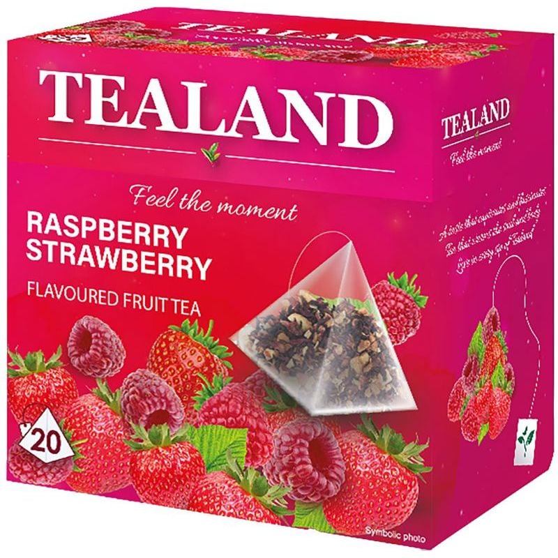 Чай фруктовий Tealand Raspber&Strawber, малина та полуниця, в пірамідках, 40 г - фото 1