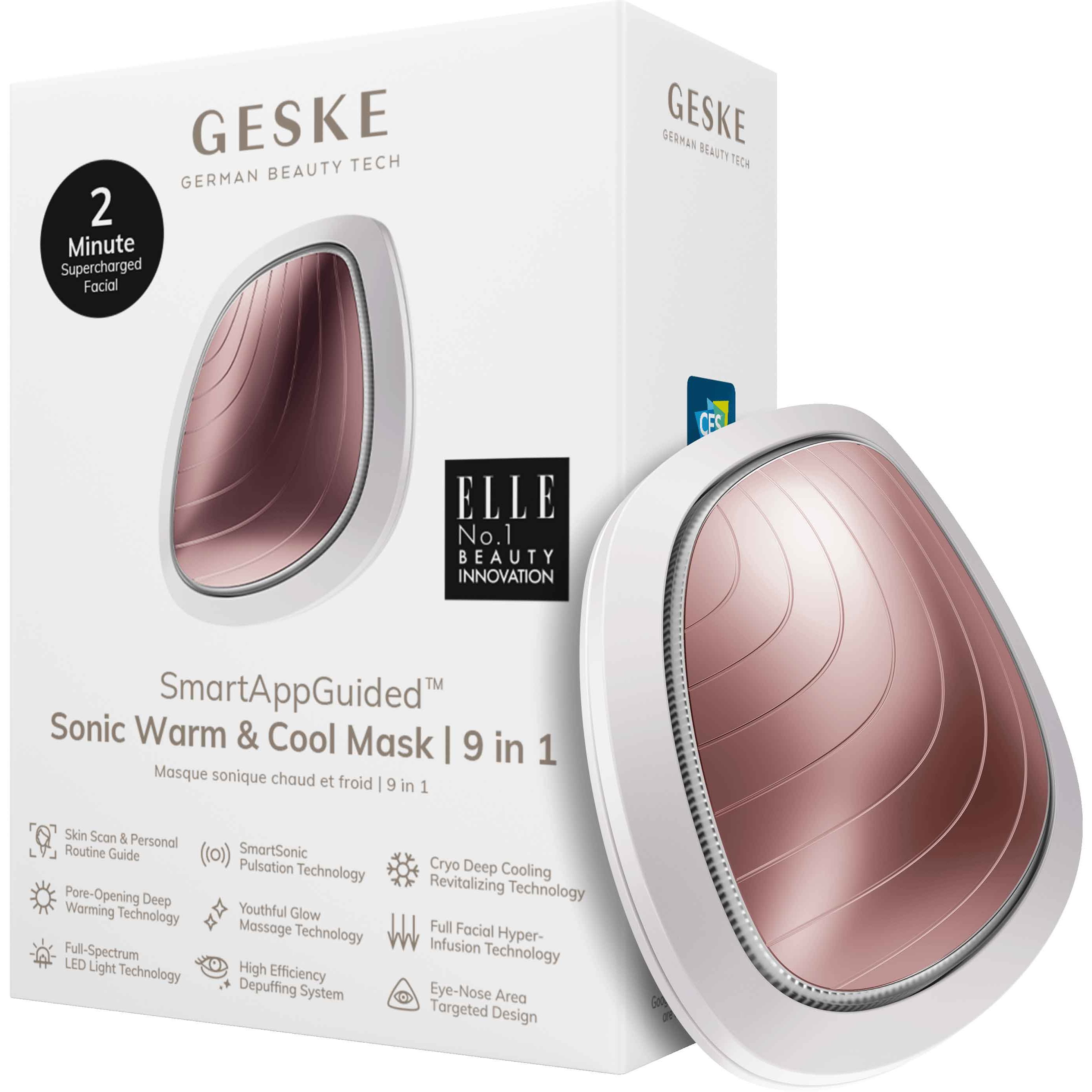 Звуковая маска тепло и холод GESKE Sonic Warm & Cool Mask 9 в 1 пудровая - фото 1