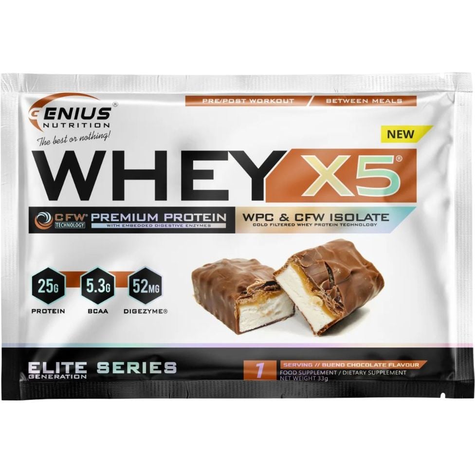 Протеїн Genius Nutrition Whey-X5 Bueno Chocolate 33 г - фото 1