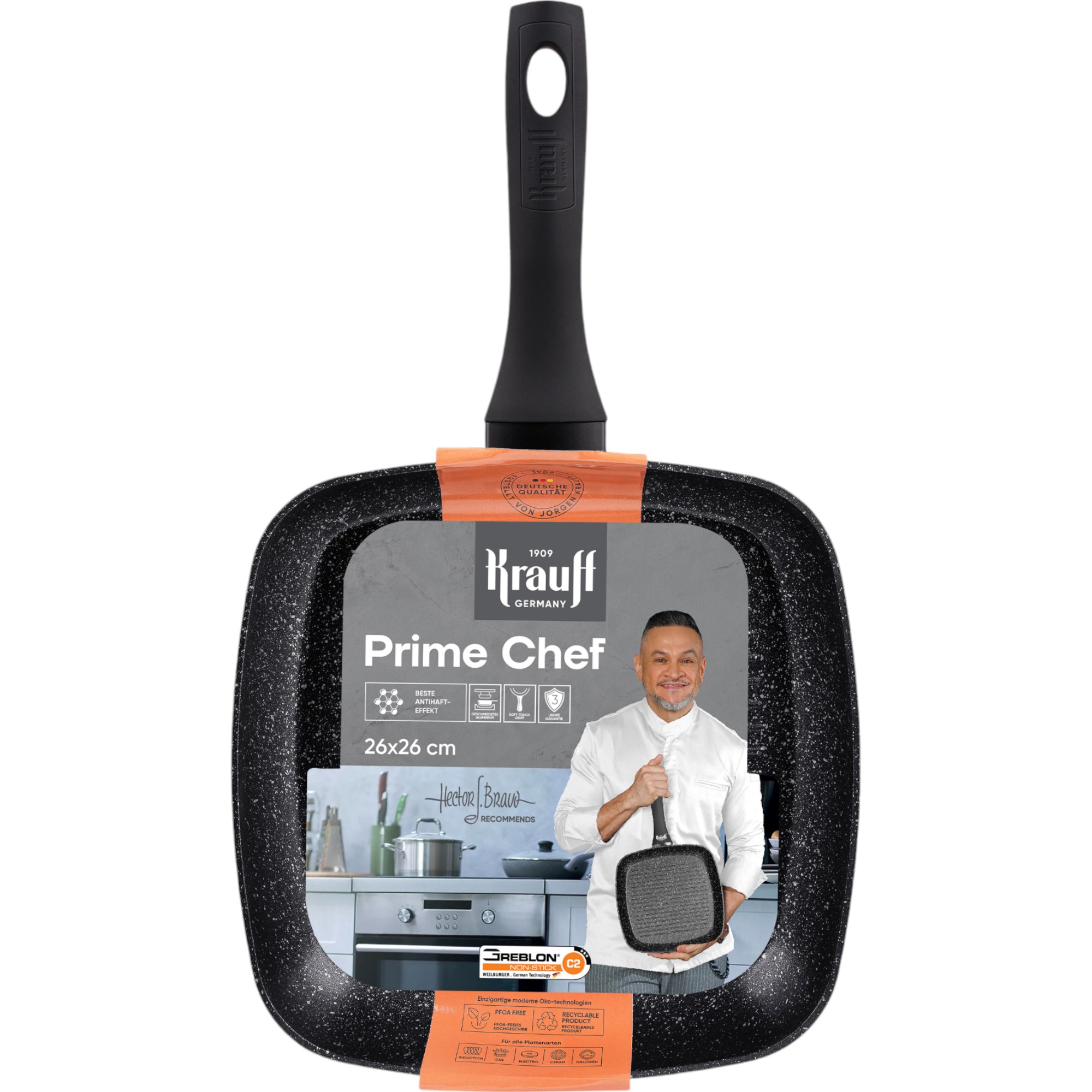 Сковорода-гриль Krauff Prime Chef 26х26 см (25-45-212) - фото 1