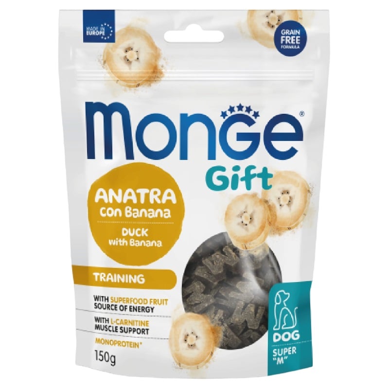 Лакомство для собак Monge Gift Dog Training, утка с бананом, 150 г (70085748) - фото 1
