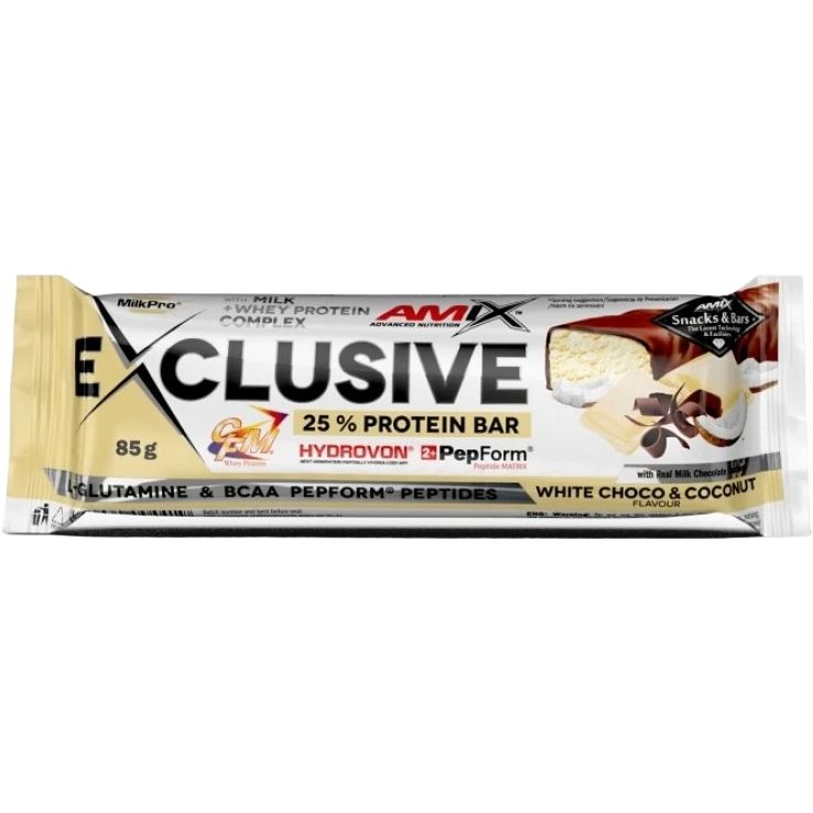 Батончик Amix Exclusive Protein Bar белый шоколад-кокос 85 г - фото 1