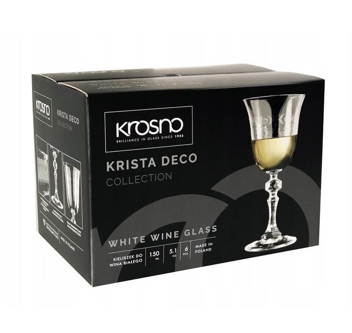 Набір келихів для білого вина Krosno Krista Deco, 155 мл, 6 шт. (788289) - фото 3