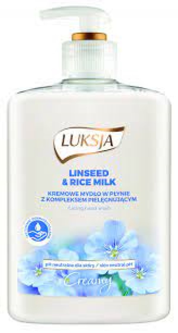 Жидкое крем-мыло Luksja Linseed & Rice Milk, флакон с дозатором, 500 мл - фото 1