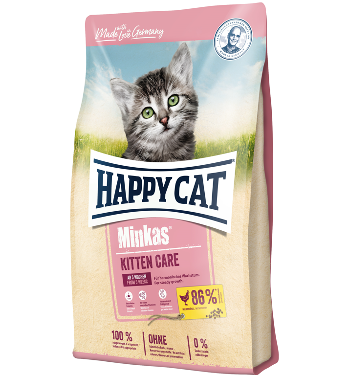 Сухой корм для котят от 1 до 6 месяцев Happy Cat Minkas Kitten Care Geflugel, с птицей, 1,5 кг (70407) - фото 1