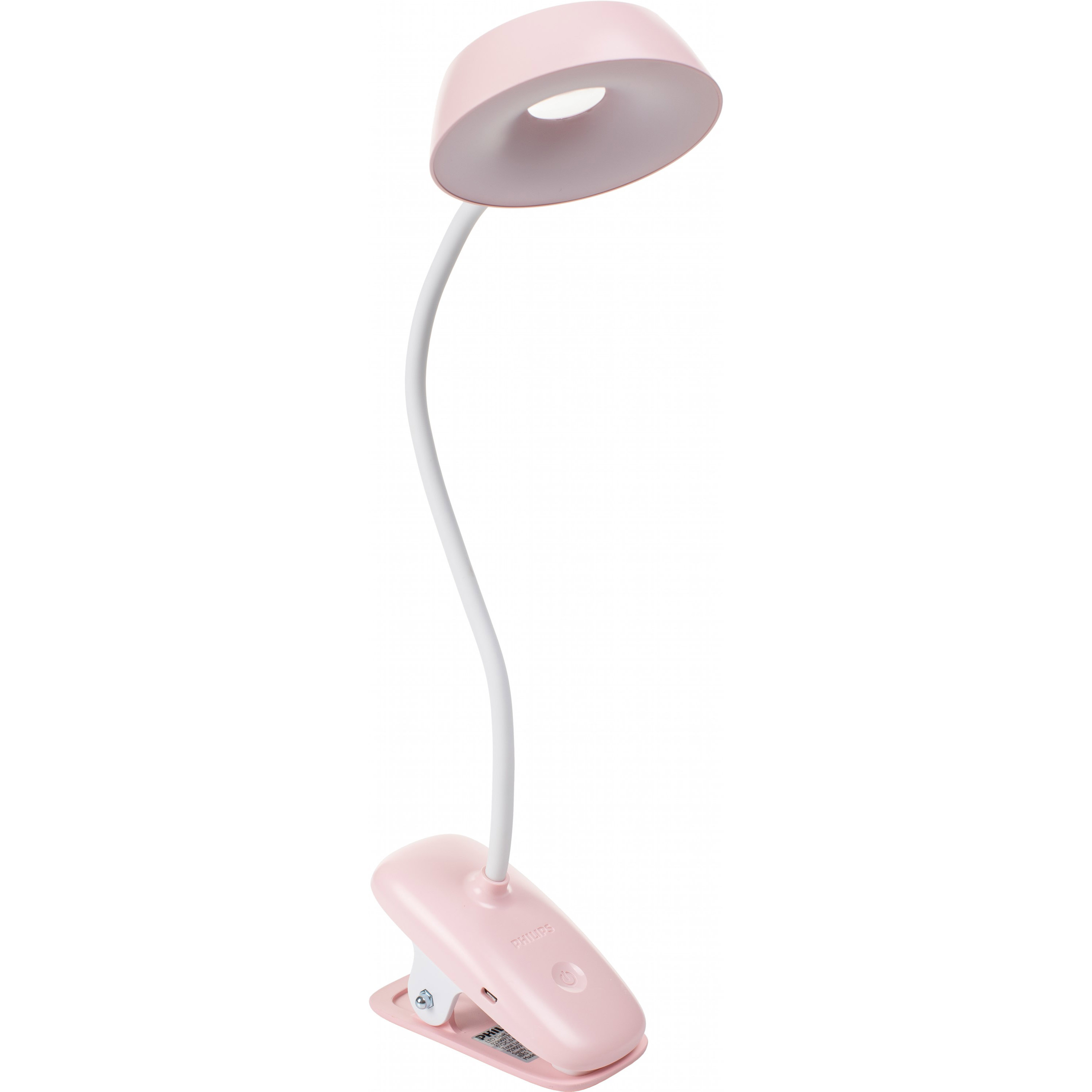 Світильник настільний акумуляторний Philips LED Donutclip DSK201 PT 3W 4000K P USB 02 кліпса рожевий (929003179627) - фото 1