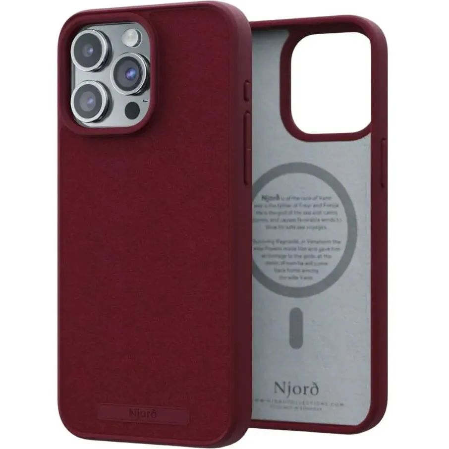 Чехол-накладка Njord Suede MagSafe Case Red для iPhone 15 Pro Max - фото 1