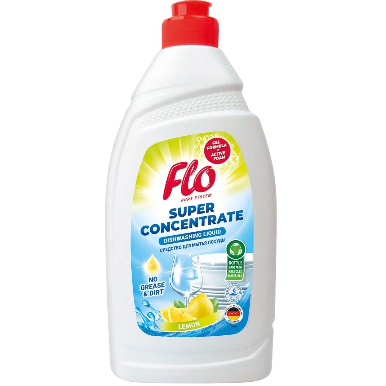 Концентрированное средство для мытья посуды Flo Lemon, 500 мл - фото 1