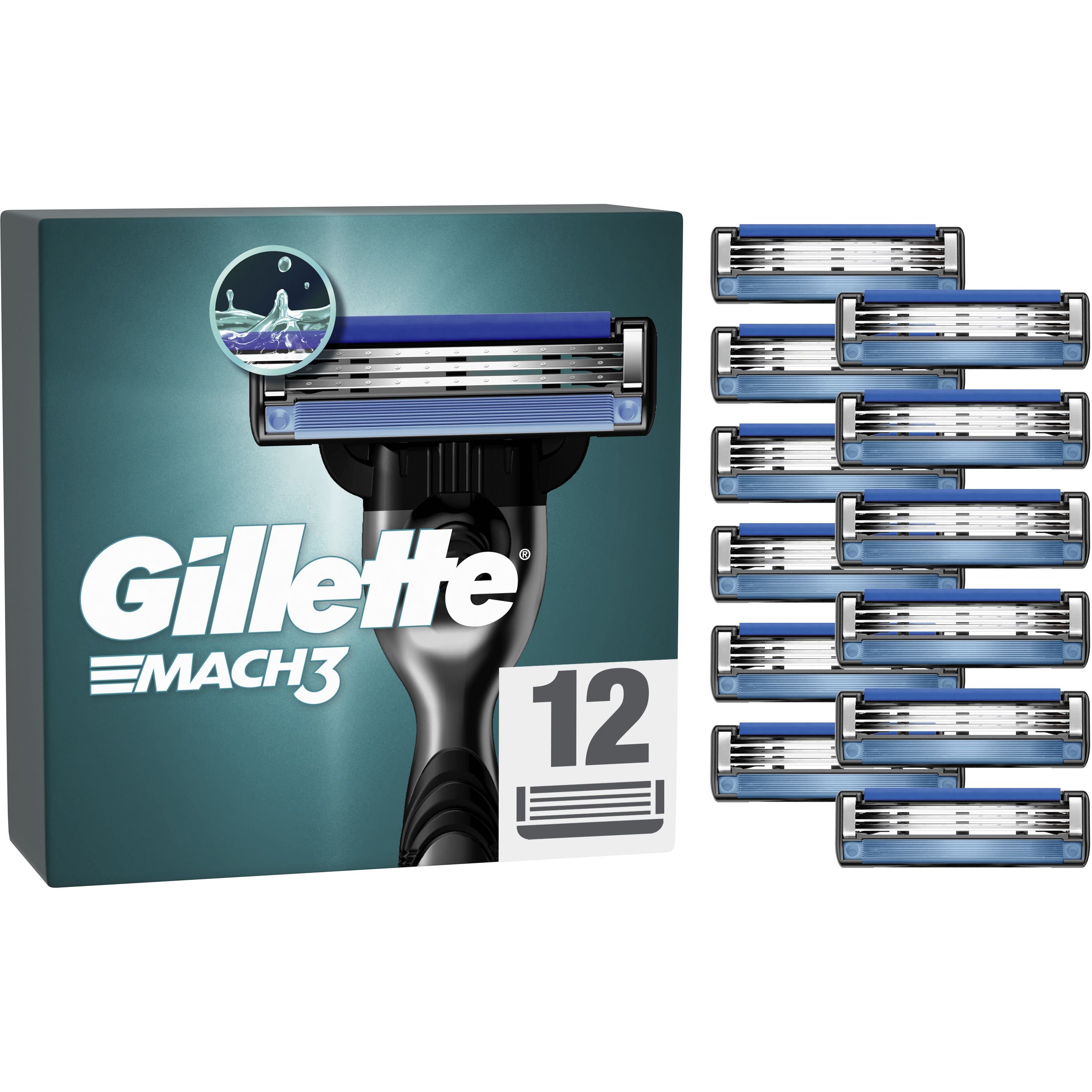 Змінні картриджі для гоління Gillette Mach3 12 шт. - фото 1
