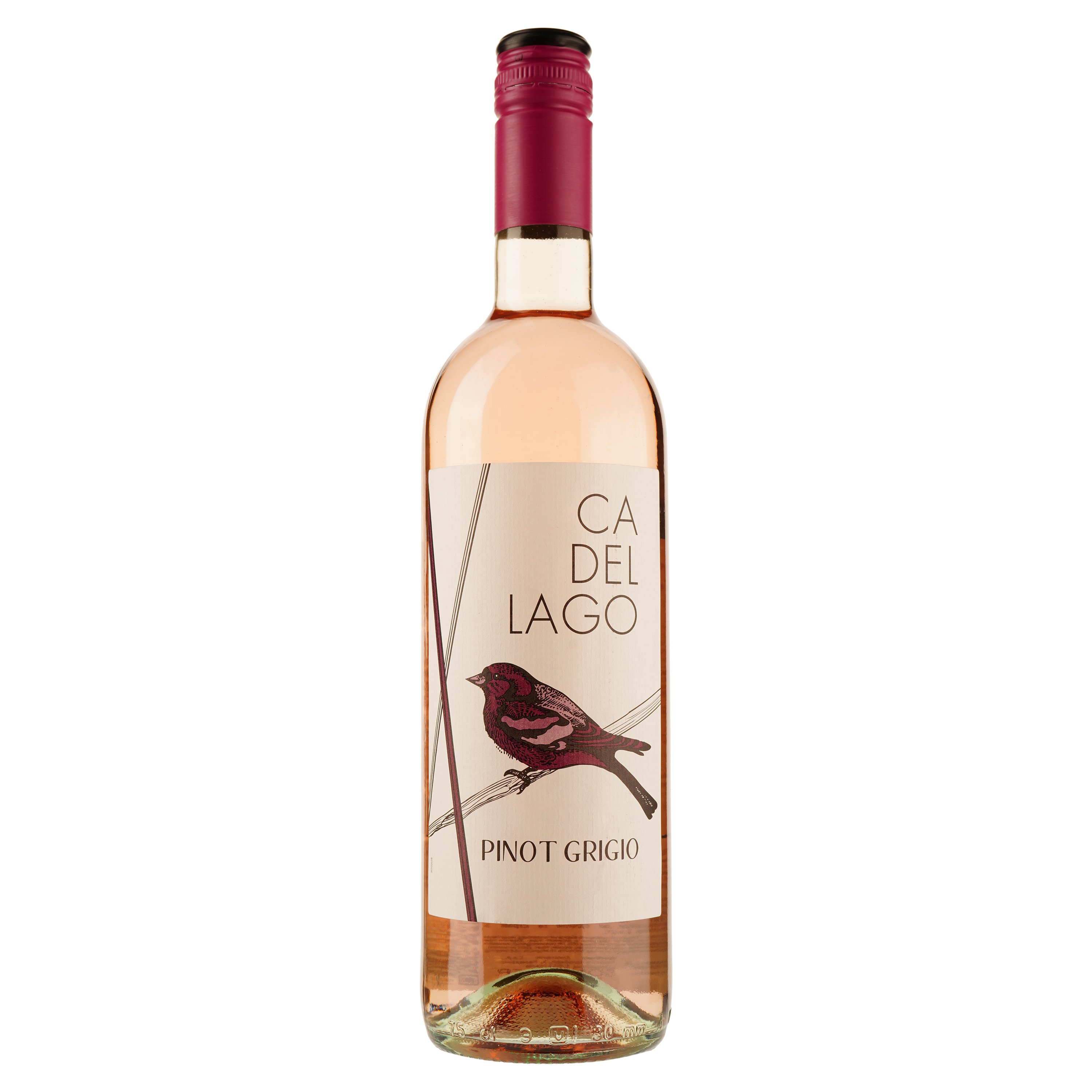Вино Ca' Del Lago Pinot Grigio Delle Venezie Rosato DOC Veneto, розовое, сухое, 0,75 л - фото 1