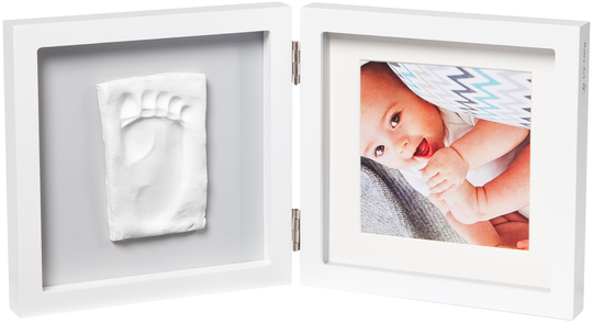 Двойная рамка Baby Art, квадратная с отпечатком, бело-серая (3601095200) - фото 1