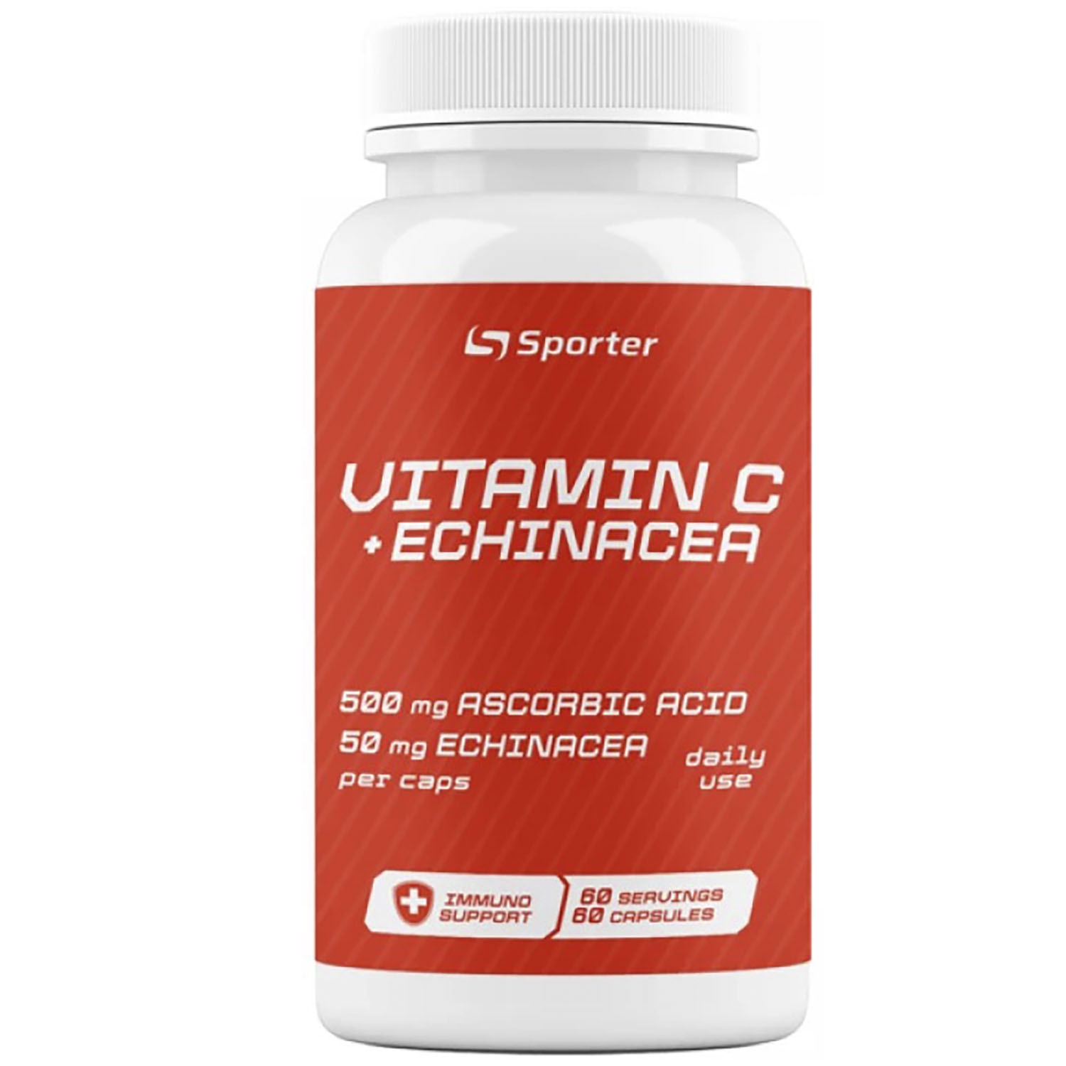 Витамин С+ экстракт Эхинацеи Sporter Vitamin C+ Echinacea 60 капсул - фото 1