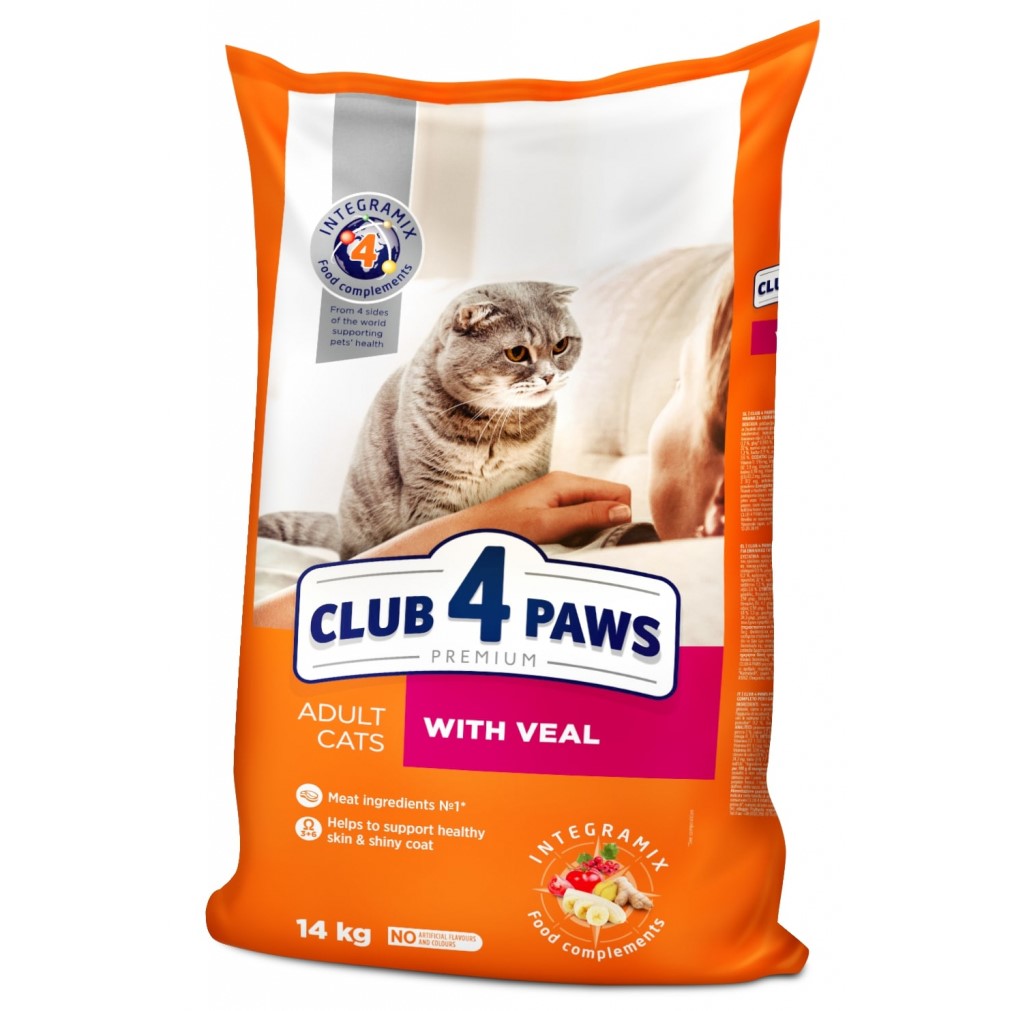 Сухий корм для котів Club 4 Paws Premium, телятина,14 кг (B4630821) - фото 1