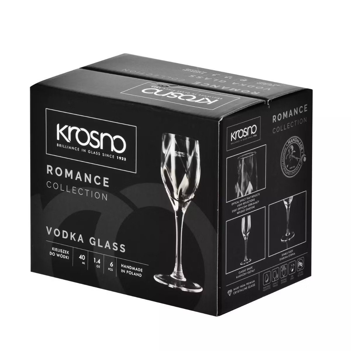 Набір чарок для горілки Krosno Romance, скло, 40 мл, 6 шт. (790046) - фото 2