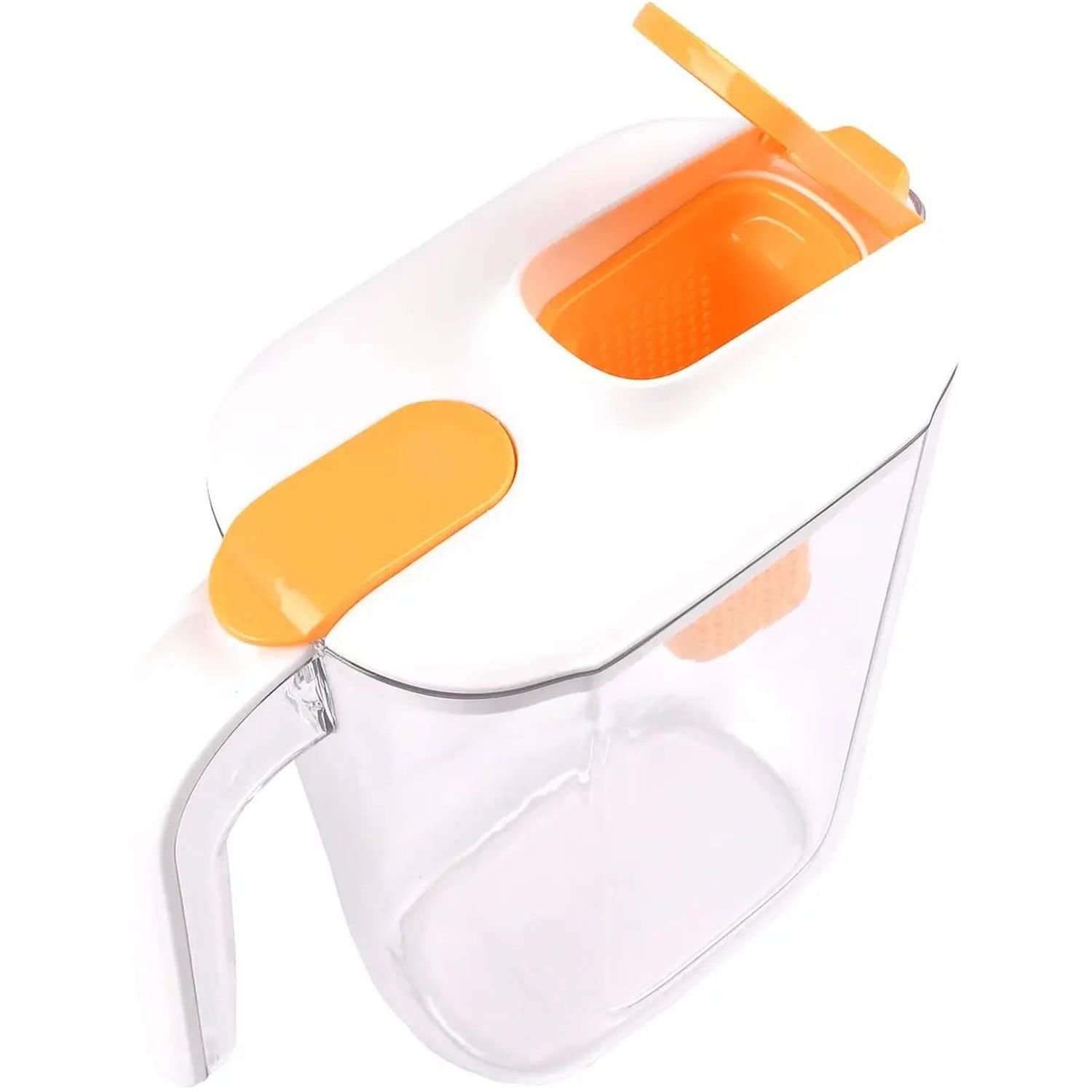 Набір для напоїв Supretto пластиковий глечик із фільтром і 4 склянки прозорий із помаранчевим (83890001) - фото 3