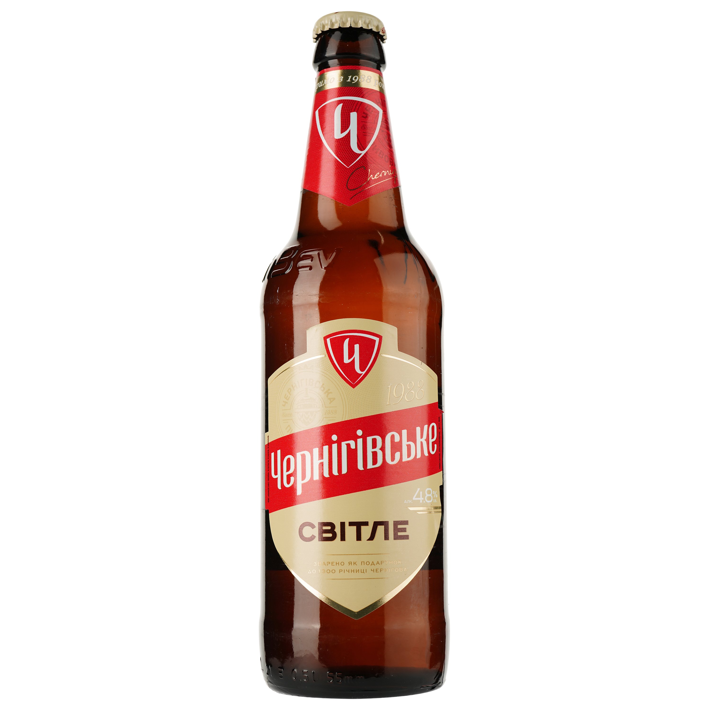 Пиво Чернігівське, светлое, фильтрованное, 4,6%, 0,5 л - фото 1