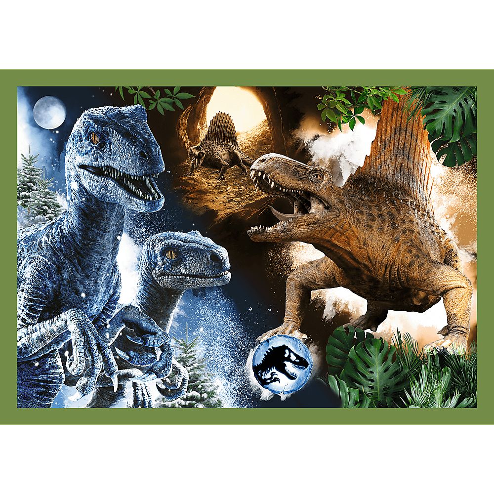 Пазлы Trefl 4 в 1 Угрожающие динозавры Мир динозавров - фото 3