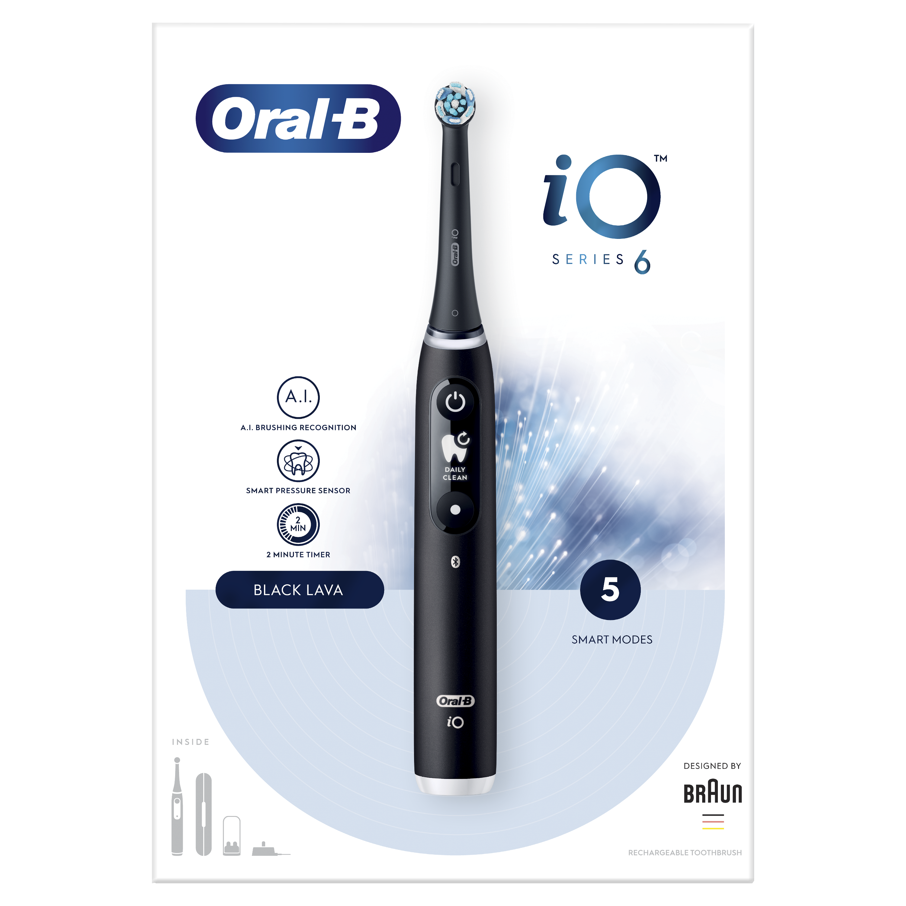 Электрическая зубная щетка Oral-B iO Series 6 iOM6.1B6.3DK, 3753 Black - фото 3