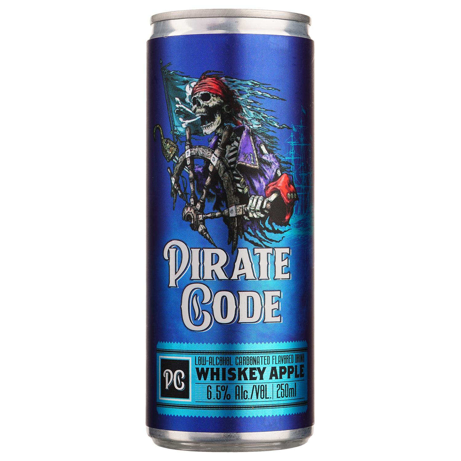 Напиток слабоалкогольный Pirate Code Whiskey Apple, 6,5%, ж/б, 0, 25 л - фото 1