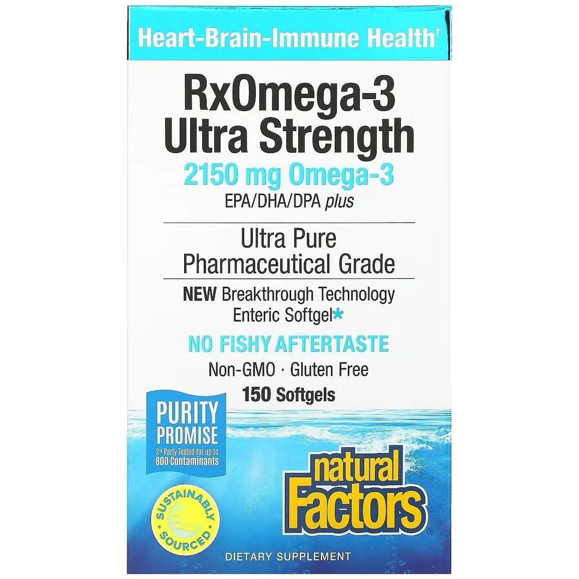 Омега-3 ультра Natural Factors RxOmega-3 Ultra Strength 2150 мг 150 гелевых капсул - фото 2