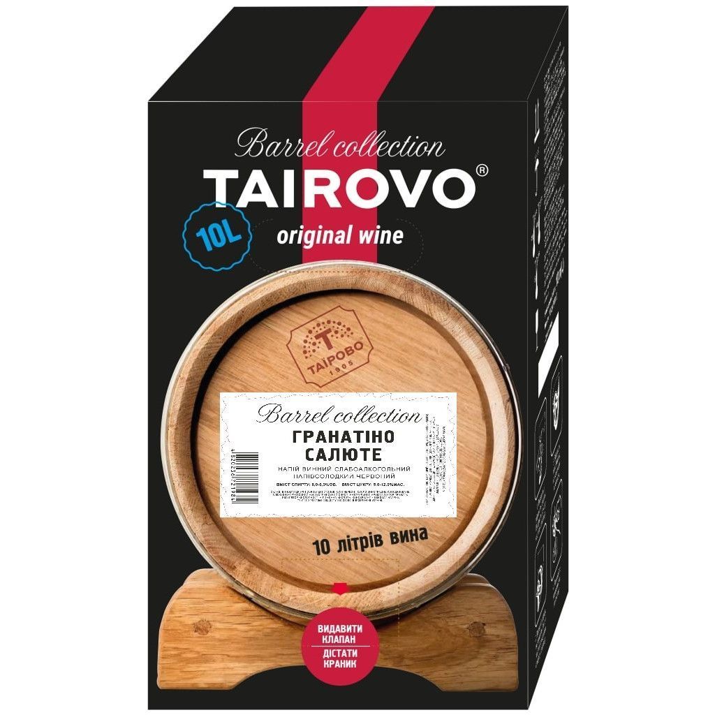 Винный напиток Таирово Гранатино Салюте красный полусладкий bag-in-box 10 л - фото 1
