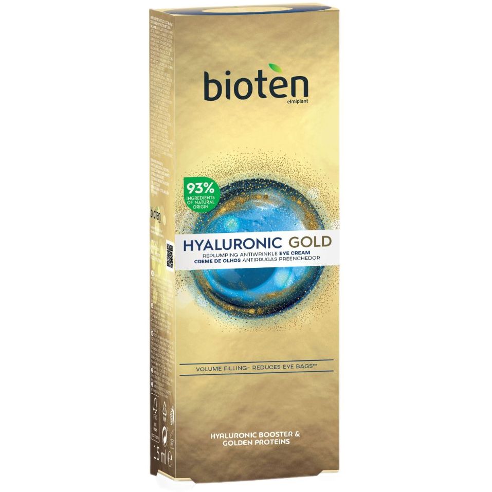 Крем для шкіри навколо очей Bioten Hyaluronic Gold Replumping Antiwrinkle Eye Cream проти зморшок 15 мл - фото 1