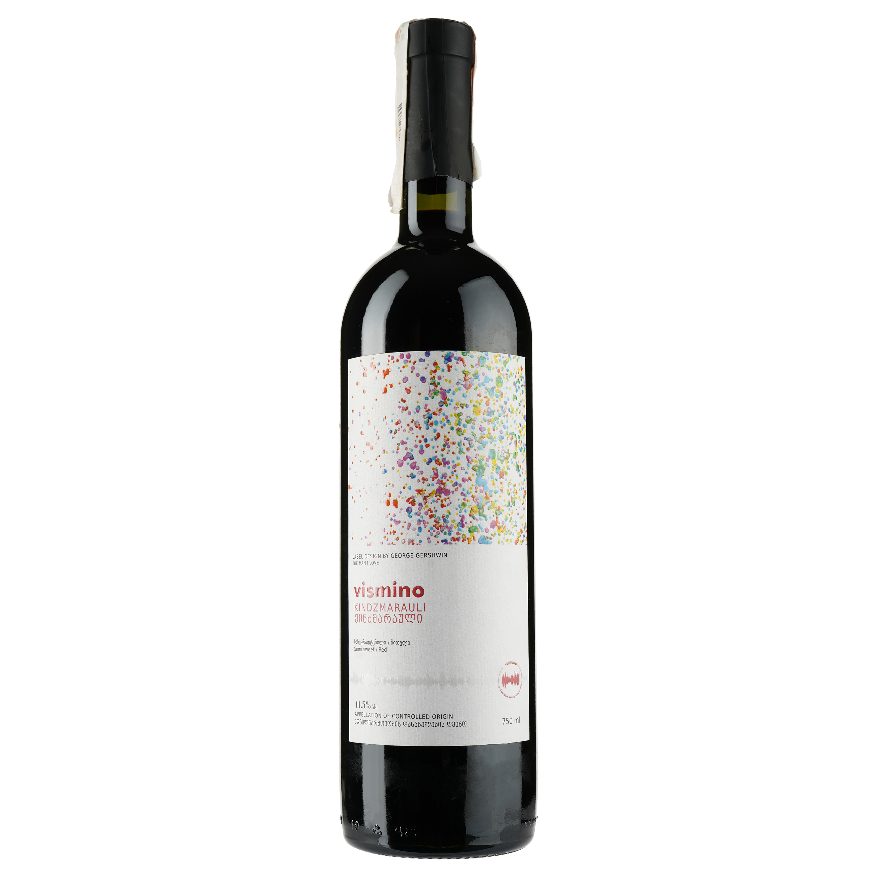 Вино Vismino Kindzmarauli AOC, червоне, напівсолодке, 11%, 0,75 л - фото 1